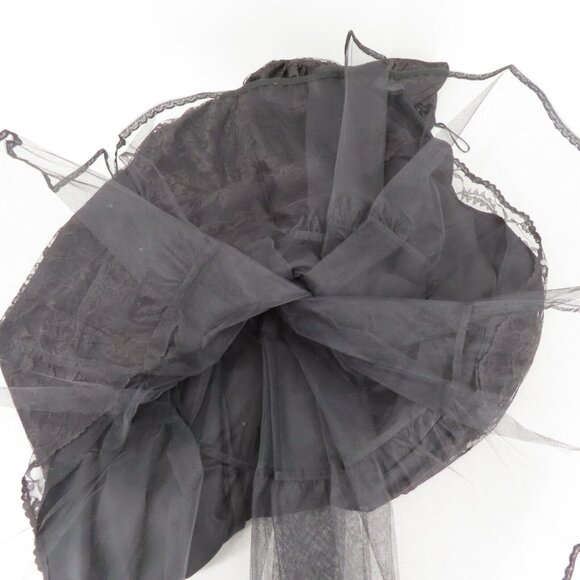 VTG Gunne Sax Jessica McClintock Women 9 Black Lace Strapless Gown Dress Bow - Picture 11 of 13